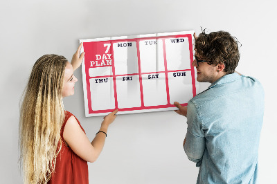 Beschreibbare magnettafel Wochenplaner