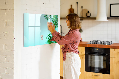 Beschreibbare magnettafel Tropische Blätter
