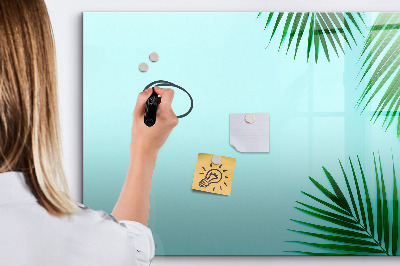 Beschreibbare magnettafel Tropische Blätter