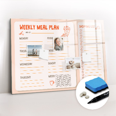 Beschreibbare magnettafel küche Retro-Speiseplaner