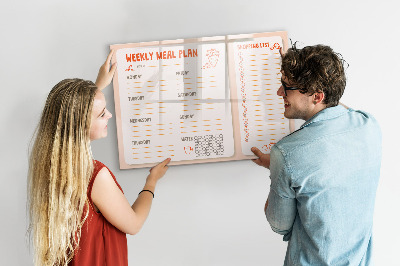 Beschreibbare magnettafel küche Retro-Speiseplaner