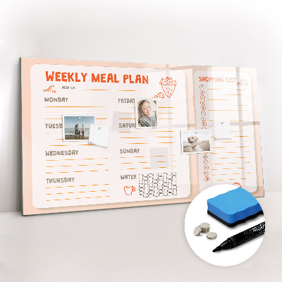 Beschreibbare magnettafel küche Retro-Speiseplaner