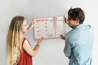 Beschreibbare magnettafel küche Retro-Speiseplaner