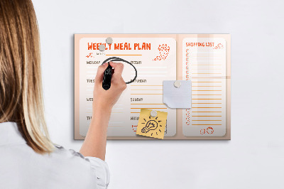 Beschreibbare magnettafel küche Retro-Speiseplaner