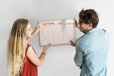 Magnetische Schreibtafel Wöchentlicher Essensplaner