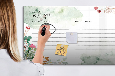 Magnettafel mit Marker Platz für das Rezept