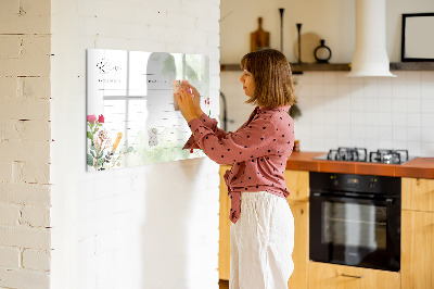 Magnetische Schreibtafel Platz für das Rezept