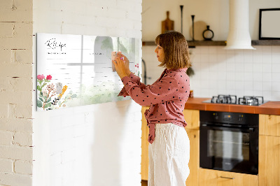 Magnetische Schreibtafel Platz für das Rezept