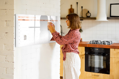 Magnetische Schreibtafel Wöchentlicher Essensplaner