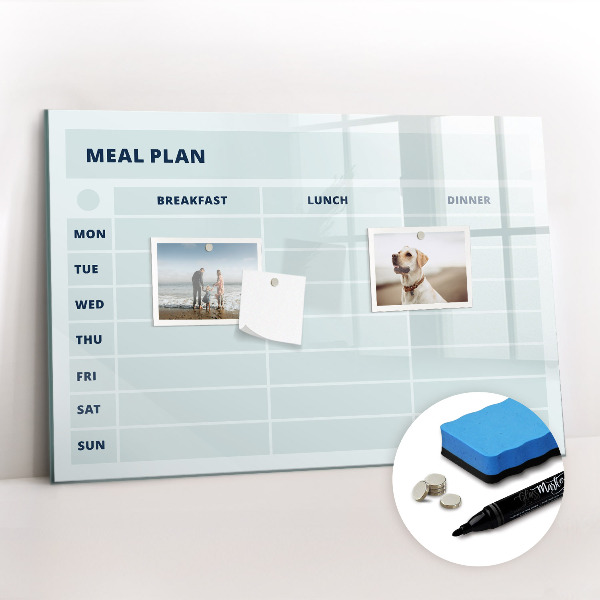 Beschreibbare magnettafel Pastellmenü