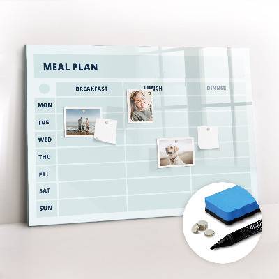 Beschreibbare magnettafel Pastellmenü