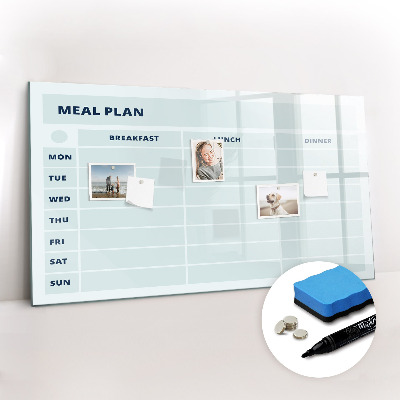 Beschreibbare magnettafel Pastellmenü