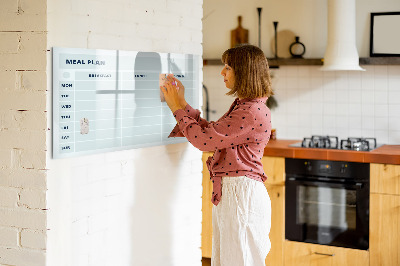 Beschreibbare magnettafel Pastellmenü