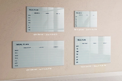 Beschreibbare magnettafel Pastellmenü