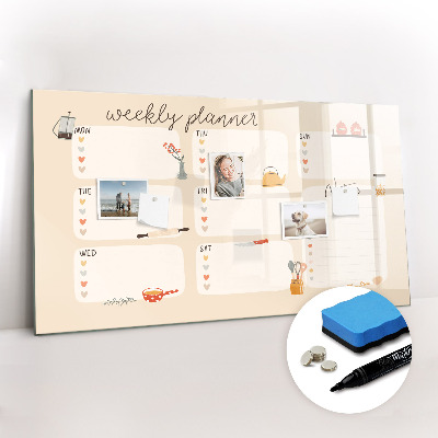Beschreibbare magnettafel Wochenplaner