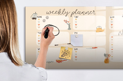 Beschreibbare magnettafel Wochenplaner