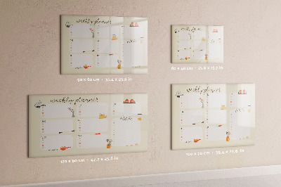 Beschreibbare magnettafel Wochenplaner