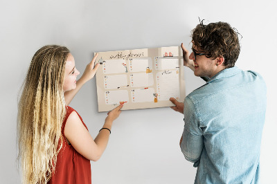 Beschreibbare magnettafel Wochenplaner