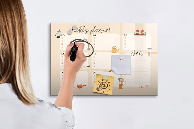 Beschreibbare magnettafel Wochenplaner