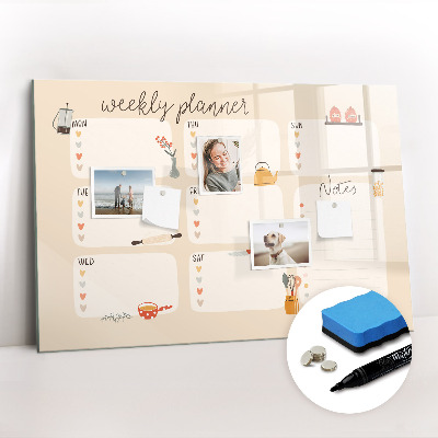 Beschreibbare magnettafel Wochenplaner