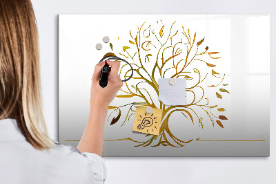 Beschreibbare magnettafel Goldener Baum