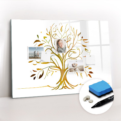 Beschreibbare magnettafel Goldener Baum
