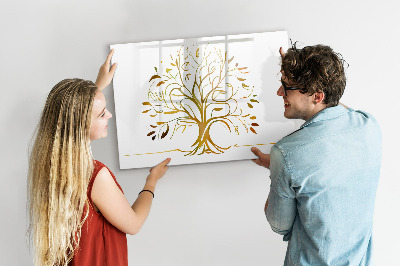 Beschreibbare magnettafel Goldener Baum