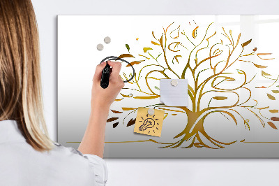 Beschreibbare magnettafel Goldener Baum