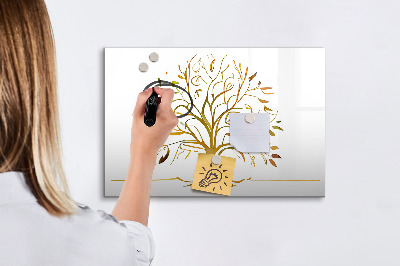 Beschreibbare magnettafel Goldener Baum