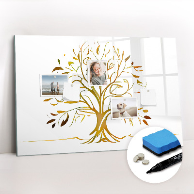 Beschreibbare magnettafel Goldener Baum