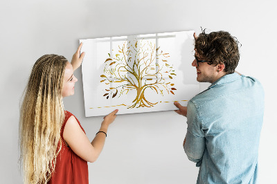 Beschreibbare magnettafel Goldener Baum