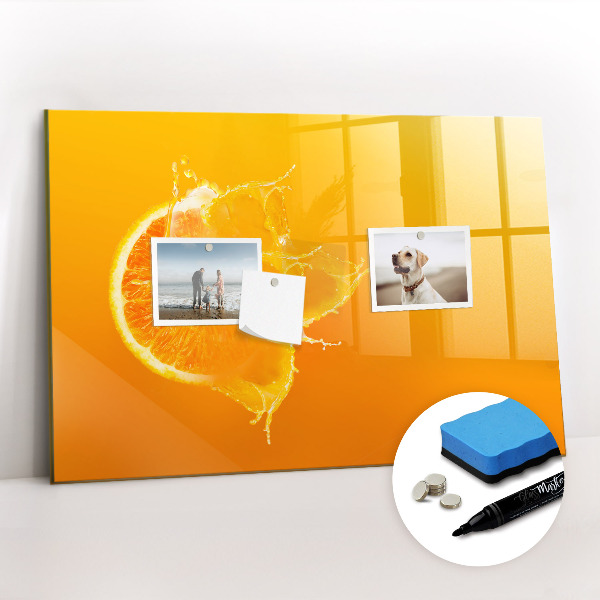 Beschreibbare magnettafel küche Orange