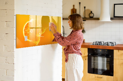 Beschreibbare magnettafel küche Orange