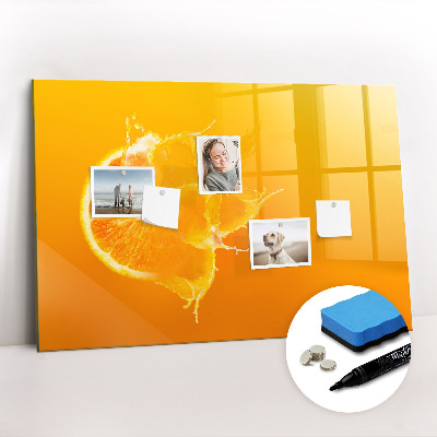 Beschreibbare magnettafel küche Orange