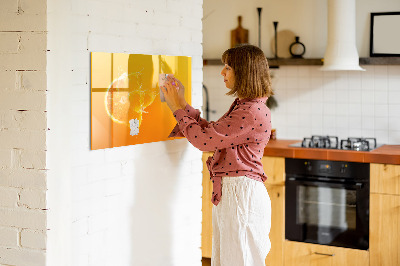 Beschreibbare magnettafel küche Orange