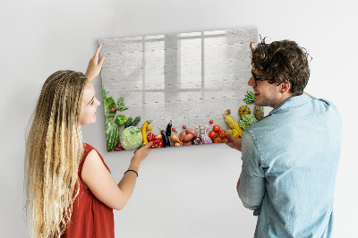 Beschreibbare magnettafel küche Gemüse auf dem Tisch