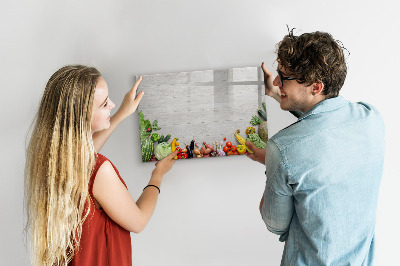 Beschreibbare magnettafel küche Gemüse auf dem Tisch