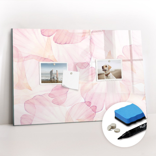 Beschreibbare magnettafel küche Aquarellblütenblätter