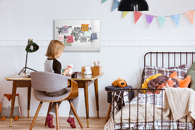 Magnettafel mit Marker Kontinente aus Briefen