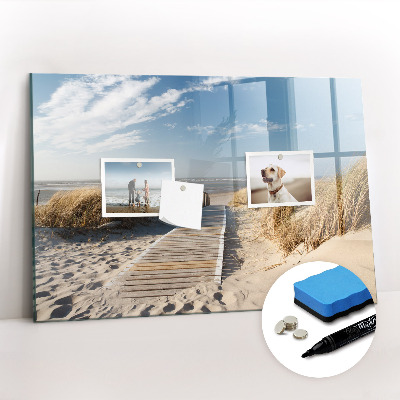Beschreibbare magnettafel küche Blick auf den Strand