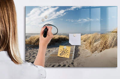 Beschreibbare magnettafel küche Blick auf den Strand