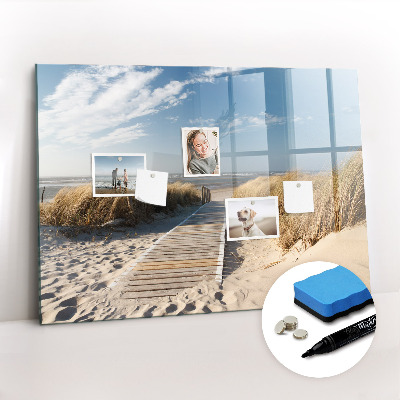 Beschreibbare magnettafel küche Blick auf den Strand