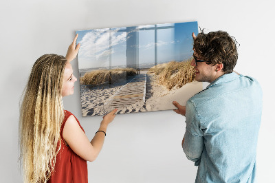 Beschreibbare magnettafel küche Blick auf den Strand