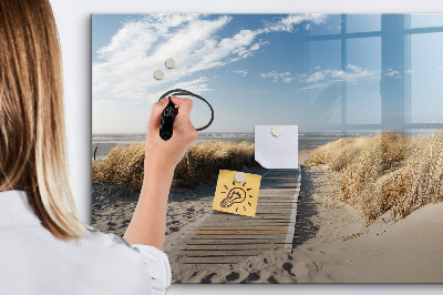 Beschreibbare magnettafel küche Blick auf den Strand
