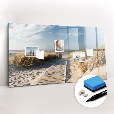 Beschreibbare magnettafel küche Blick auf den Strand