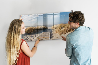 Beschreibbare magnettafel küche Blick auf den Strand