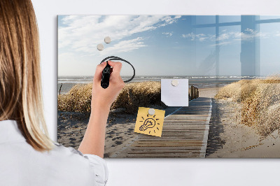 Beschreibbare magnettafel küche Blick auf den Strand