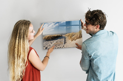 Beschreibbare magnettafel küche Blick auf den Strand