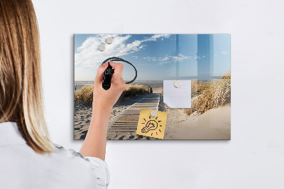 Beschreibbare magnettafel küche Blick auf den Strand