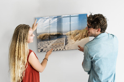 Beschreibbare magnettafel küche Blick auf den Strand